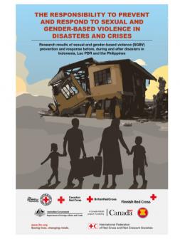 cover of the document: a family affected by disaster