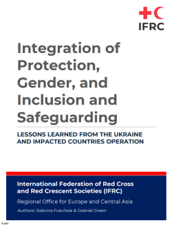 Cover of the lessons learned report, which reads "integration of protection, gender and inclusion and safeguarding"