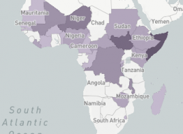 Map of Africa highlighting PGI work