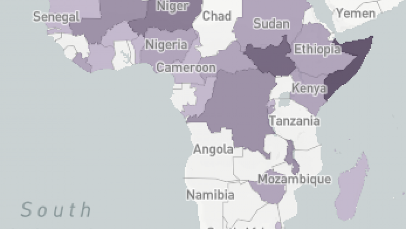 Map of Africa highlighting PGI work